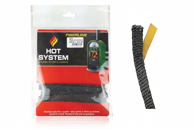 Guarnizione In Fibra Di Vetro Per Alte Temperature Autoadesiva- - Mm.10X2,5 Mt. - 6 Pezzi