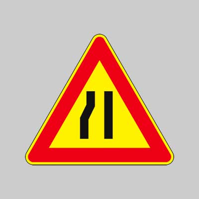 Segnale Cantiere Fig. 385 'Strettoia Asimmetrica A Sinistra' 90 Cm