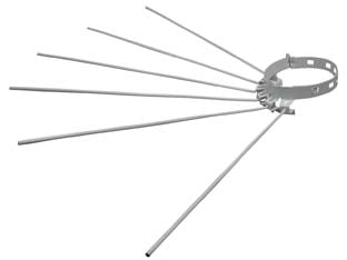 Stendibiancheria A Raggera 6 Raggi Per Stufe Smaltato Bianco- - Ø Cm.8/15 Regolabile Con Sei Aste Da Cm.43 - 6 Pezzi