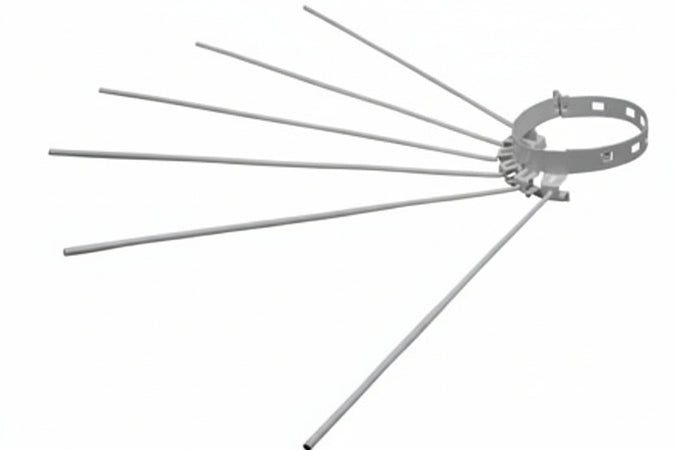 Stendibiancheria A Raggera 6 Raggi Per Stufe Smaltato Bianco- - Ø Cm.8/15 Regolabile Con Sei Aste Da Cm.43 - 6 Pezzi