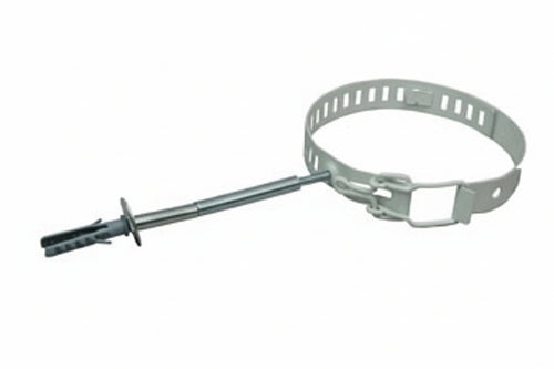 Collari Fermatubo Per Stufe Smaltato Bianco- - Ø Cm.8/14 Regolabile, Con Tassello Ø Mm.8X40 - 10 Pezzi