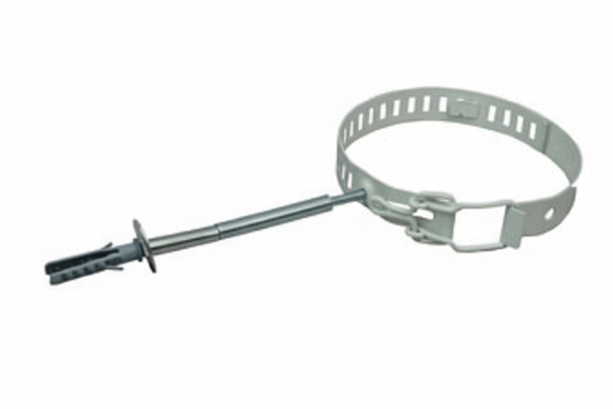 Collari Fermatubo Per Stufe Smaltato Bianco- - Ø Cm.8/14 Regolabile, Con Tassello Ø Mm.8X40 - 10 Pezzi