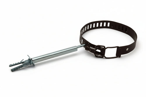 Collari Fermatubo Per Stufe Smaltato Marrone- - Ø Cm.10/15 Regolabile Con Tassello Ø Mm.8X40 - 10 Pezzi