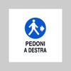 Cartello 'Pedoni A Destra' 40X60 Cm - 10 Pezzi