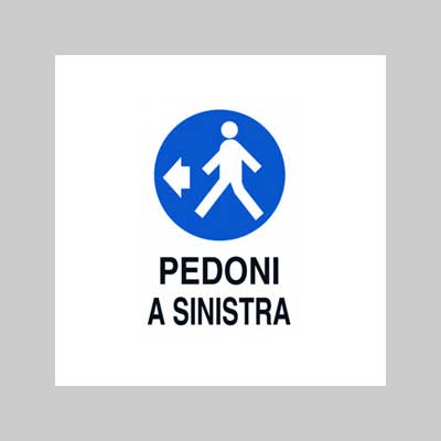 Cartello 'Pedoni A Sinistra' 40X60 Cm - 10 Pezzi