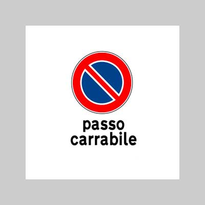 Cartello 'Passo Carrabile' 20X30 Cm - 10 Pezzi