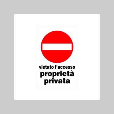 Cartello 'Vietato L'Accesso Proprieta' Privata' 20X30 Cm - 10 Pezzi