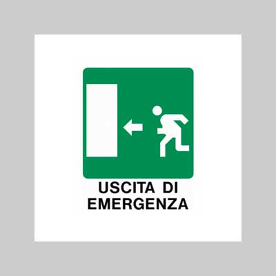 Cartello 'Uscita Di Emergenza Sx' 20X30 Cm - 10 Pezzi