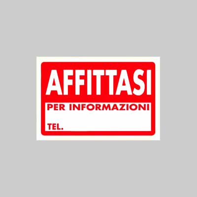 Cartello 'Affittasi' 20X30 Cm - 10 Pezzi