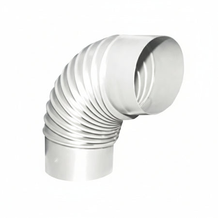 Gomito 90 ° Porcellanato Per Stufe A Legna Bianco Ala Smalto Classic Ee ¸ Mm.90 Ala