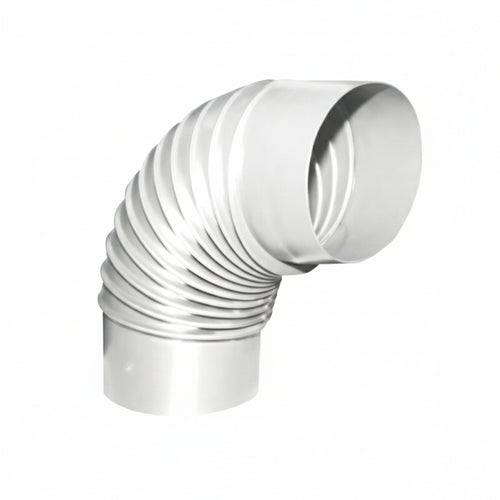 Gomito 90 ° Porcellanato Per Stufe A Legna Bianco Ala Smalto Classic Ee ¸ Mm.90 Ala