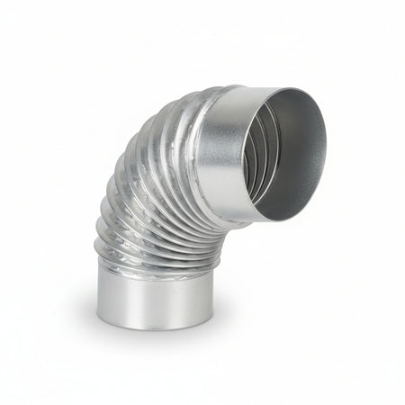 Gomito 90 ° Porcellanato Per Stufe A Legna Bianco Ala Smalto Classic Ee ¸ Mm.100 Ala
