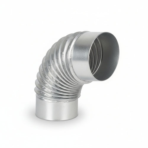 Gomito 90 ° Porcellanato Per Stufe A Legna Bianco Ala Smalto Classic Ee ¸ Mm.100 Ala