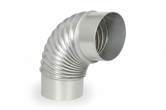 Gomito 90 ° Porcellanato Per Stufe A Legna Bianco Ala Smalto Classic Ee ¸ Mm.140 Ala