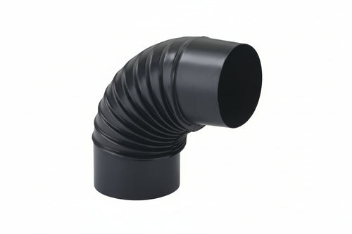 Gomito 90 ° Porcellanato Stufe A Legna Nero Opaco Ala Smalto Classic Ee ¸ Mm.100 Ala