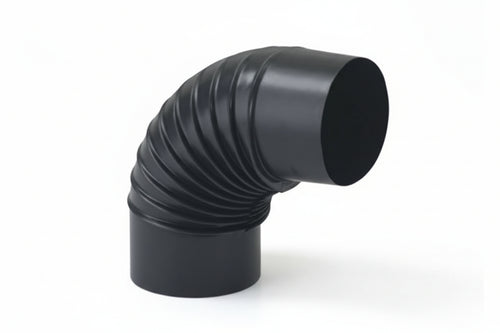 Gomito 90 ° Porcellanato Stufe A Legna Nero Opaco Ala Smalto Classic Ee ¸ Mm.120 Ala