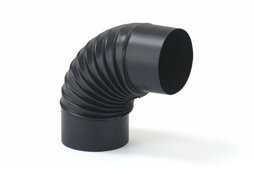 Gomito 90 ° Porcellanato Stufe A Legna Nero Opaco Ala Smalto Classic Ee ¸ Mm.130 Ala