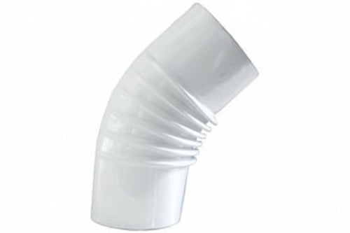 Gomito 45 ° Porcellanato Per Stufe A Legna Bianchi Ala Smalto Classic Ee ¸ Mm.100 Ala