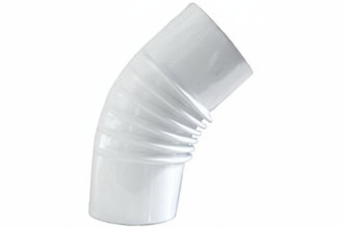 Gomito 45 ° Porcellanato Per Stufe A Legna Bianchi Ala Smalto Classic Ee ¸ Mm.100 Ala