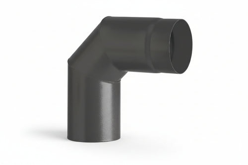 Gomito 90 ° Porcellanato Per Stufe A Legna Nero Opaco Ala Smalto Top Ee ¸ Mm.150 Ala