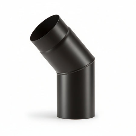 Gomito 45 ° Porcellanato Per Stufe A Legna Nero Opaco Ala Smalto Top Ee ¸ Mm.130 Ala