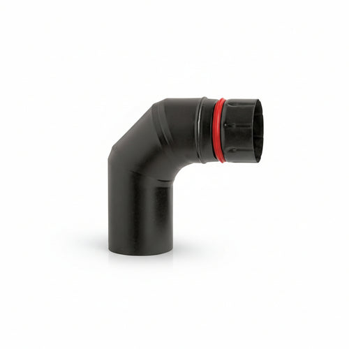 Gomito 90 ° Porcellanato Per Stufe A Pellet Nero Opaco Ala Pellet Eco Ee ¸ Mm.80 Ala