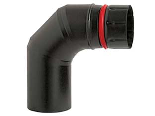 Gomito 90 ° Porcellanato Per Stufe A Pellet Nero Opaco Ala Pellet Eco Ee ¸ Mm.100 Ala