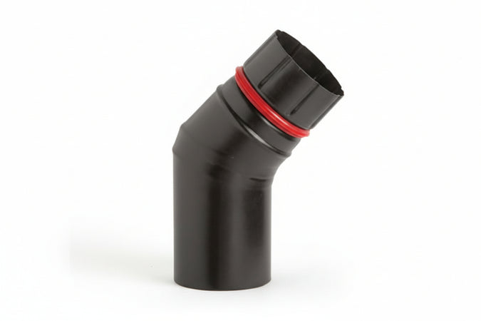 Gomito 45 ° Porcellanato Per Stufe A Pellet Nero Opaco Ala Pellet Eco Ee ¸ Mm.100 Ala