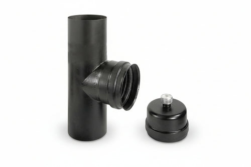 Raccordo A T F/F Per Stufe A Pellet Nero Opaco Ala Pellet Eco F/F Ø Mm.100 Ala