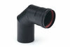 Gomito A 90 ° Per Stufe A Pellet Nero Opaco Ala Pellet Aeternum Ee ¸ Mm.100 Ala