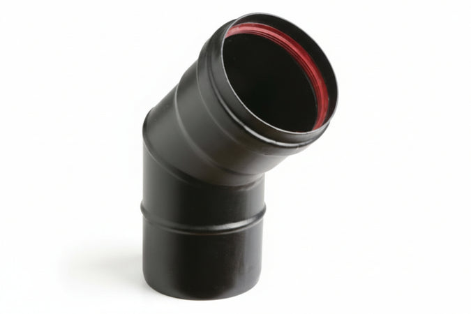 Gomito A 45 ° Per Stufe A Pellet Nero Opaco Ala Pellet Aeternum Ee ¸ Mm.100 Ala