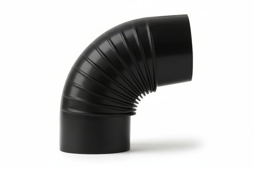 Gomito 90 ° Porcellanato Per Stufe A Legna Nero Opaco Ee ¸ Cm.10 Save
