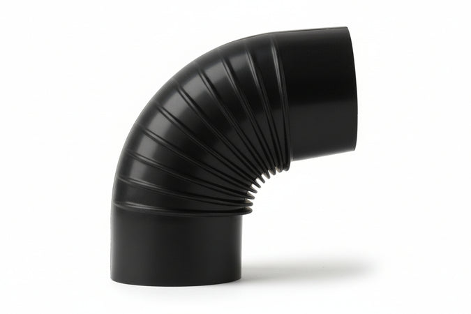 Gomito 90 ° Porcellanato Per Stufe A Legna Nero Opaco Ee ¸ Cm.10 Save