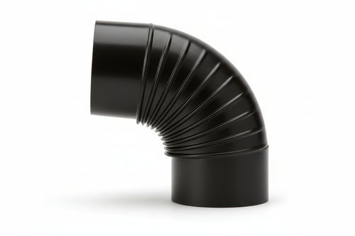 Gomito 90 ° Porcellanato Per Stufe A Legna Nero Opaco Ee ¸ Cm.14 Save