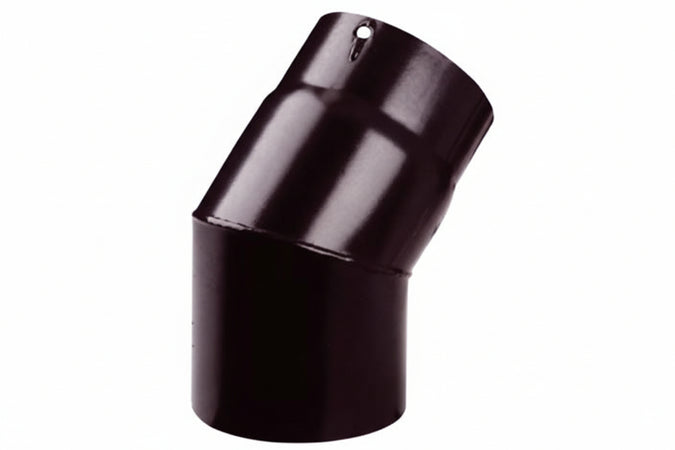 Gomito 45 ° Porcellanato Per Stufe A Legna Nero Opaco Pesante Mm.12 Ee ¸ Cm.12 Save