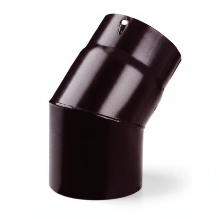 Gomito 45 ° Porcellanato Per Stufe A Legna Nero Opaco Pesante Mm.12 Ee ¸ Cm.13 Save