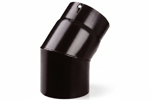 Gomito 45 ° Porcellanato Per Stufe A Legna Nero Opaco Pesante Mm.12 Ee ¸ Cm.15 Save