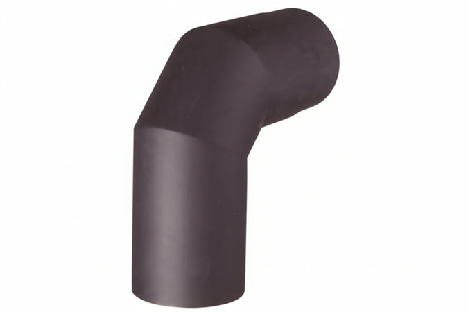 Gomito 90 ° Porcellanato Per Stufe A Legna Nero Opaco Pesante Mm.12 Ee ¸ Cm.15 Save