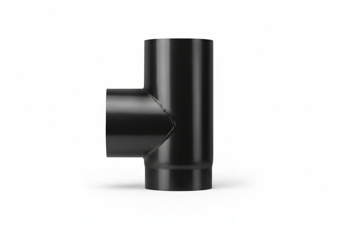 Raccordo A T F/F Porcell. Per Stufe Legna Nero Opaco Pesante Mm.1,2 Ø Cm.15 Save