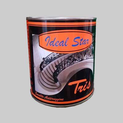 Smaltino Antiruggine 'Tris' Ideal Star 0,375 Lt - Rosso India - Ideal Star