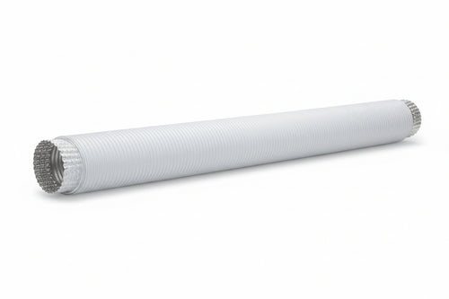 Tubi Flessibili Ed Estensibili In Alluminio Colore Bianco M/F- - Ø Cm.8 - 6 Pezzi