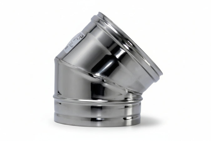 Gomito A 45 ° Acciaio Inox Aisi 304 Monoparete Spessore Mm.05 Ee ¸ Mm.150
