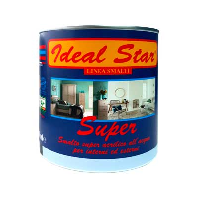Smalto All'Acqua 'Super' Ideal Star 0,750 Lt - Blu Opaco - Ideal Star