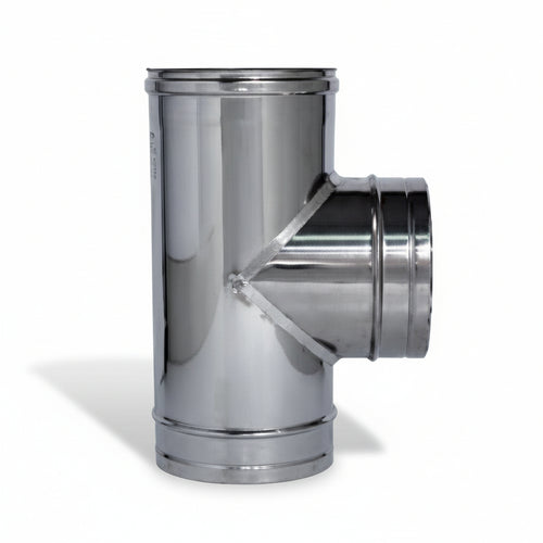 Raccordo A T 90 ° In Acciaio Inox Aisi 304 Monoparete Spessore Mm.05 Fmm Ee ¸ Mm.100