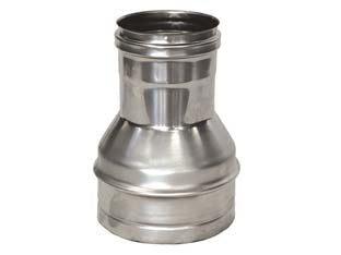 Riduzione Per Tubo Acciaio Inox Aisi 304 F/M Monoparete Spess. Mm.0,5 F Ø Mm.100 M Ø Mm.80