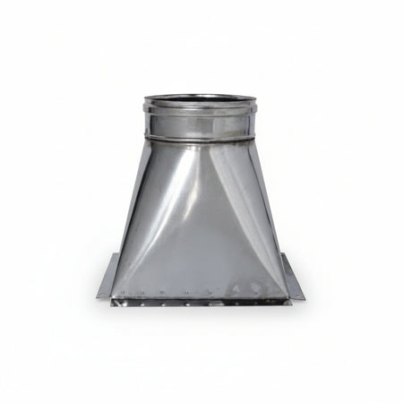 Tramoggia In Acciaio Inox Aisi 304 Monoparete Spessore Mm.0,6 Mm.200X200 Ø Mm.200 Mm.330H.