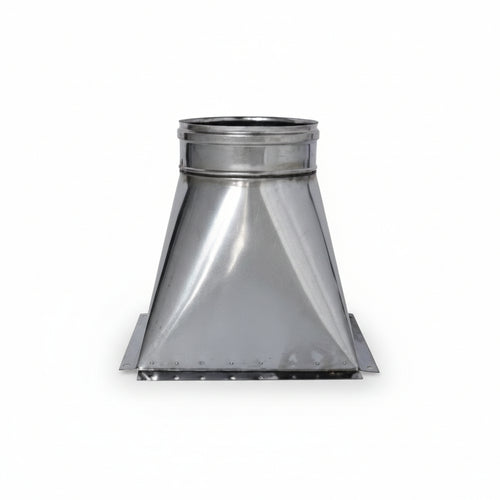 Tramoggia In Acciaio Inox Aisi 304 Monoparete Spessore Mm.0,6 Mm.200X200 Ø Mm.200 Mm.330H.