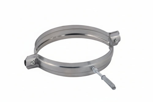 Collare Reggitubo In Acciaio Inox Aisi 304 Monoparete Spessore Mm.0,5- - Ø Mm.120 - 10 Pezzi