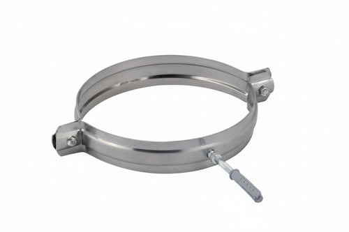 Collare Reggitubo In Acciaio Inox Aisi 304 Monoparete Spessore Mm.0,5- - Ø Mm.130 - 2 Pezzi