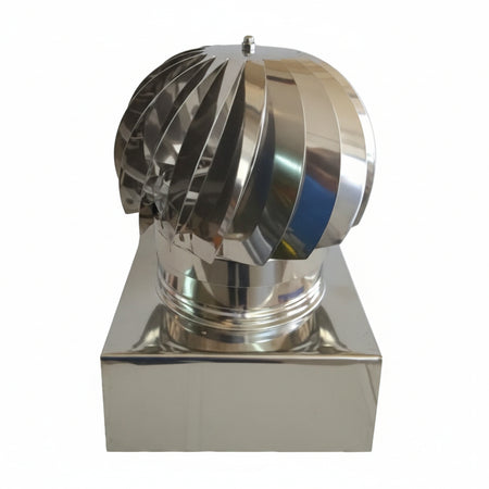 Fumaiolo Testa Radiante Girevole Quadro Cm.27X27 In Lamiera Zincata